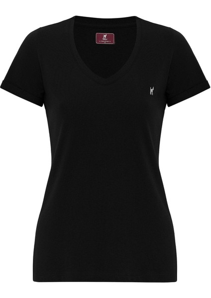 Christina Kadın Derin V Yaka Slim Fit T-Shirt indirimleri