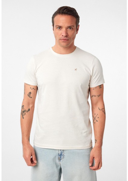 Victor Erkek Regular Fit Nakışlı Basic T-Shirt
