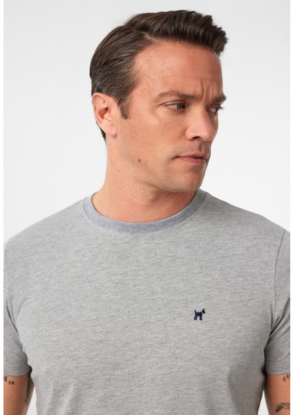 Victor Erkek Regular Fit Nakışlı Basic T-Shirt fırsatları