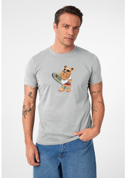 Francisco Erkek Regular Fit Köpek Baskılı T-Shirt