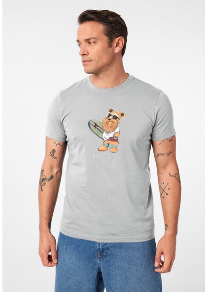 Francisco Erkek Regular Fit Köpek Baskılı T-Shirt modelleri