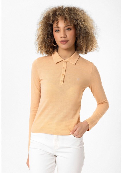 Cinzia Slim Fit Uzun Kollu Polo Yaka Kadın T-Shirt indirimleri