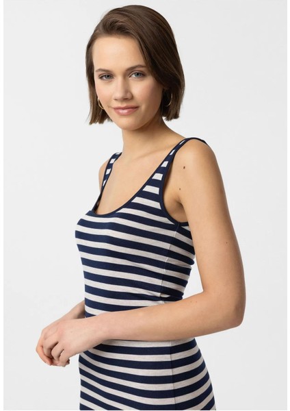 Angel Kadın Çizgili Slim Fit Elbise fırsatları