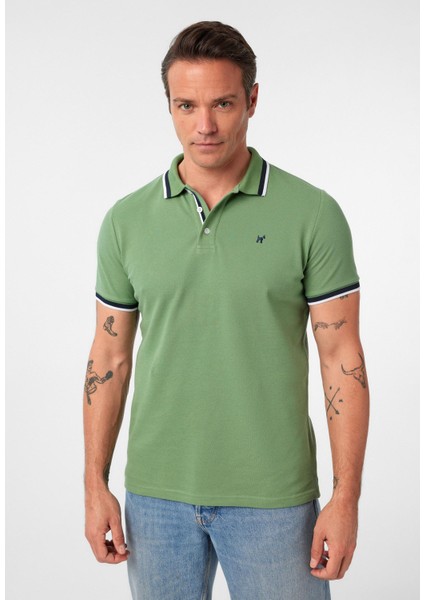 Javeir Erkek Regular Fit Çizgi Detaylı Polo Yaka T-Shirt