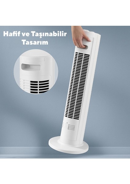 Kule Tipi Vantilatör – Sessiz Çalışma, 3 Farklı Hız Ayarı, Zamanlayıcılı Serinlik