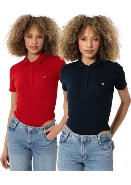 Esperanza Kadın Polo Yaka 2'li Body