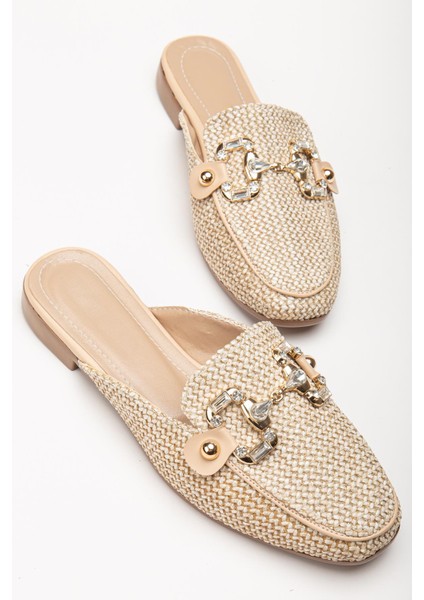 Suins Silva Model Taş Aksesuarlı Hasır Terlik modelleri