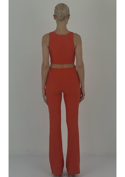 Kadın Pantolon Yanları Detaylı Crop Takım fiyatları