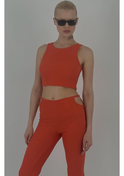 Kadın Pantolon Yanları Detaylı Crop Takım modelleri