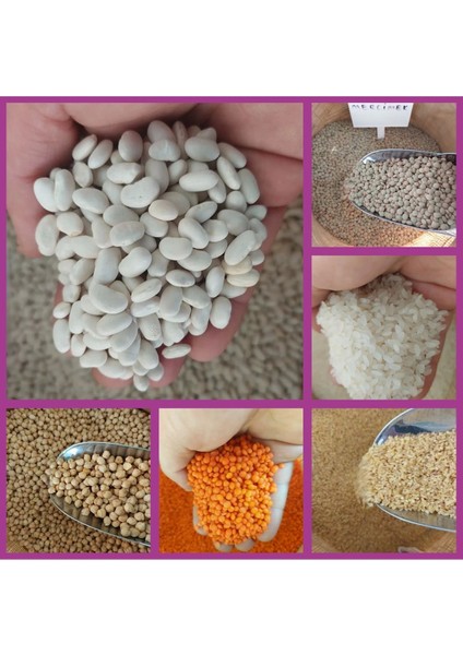 Bakliyat Kolisi (Fasülye,nohut ,pirinç, Bulgur , Kırmızı ve Yeşil Mercimek) Net 6 kg ( Herbiri 1 Kg)