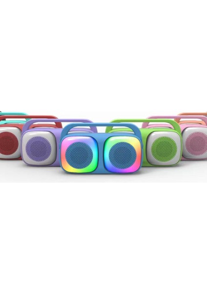 Hareketli Renkli LED Işıkları ve MS-2244BT ile Uzun Ömürlü Pil Bluetooth Tws USB Açık Hoparlör