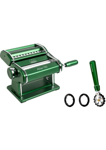 Atlas 150 Yeşil Makarna Makinesi + Pastawheel