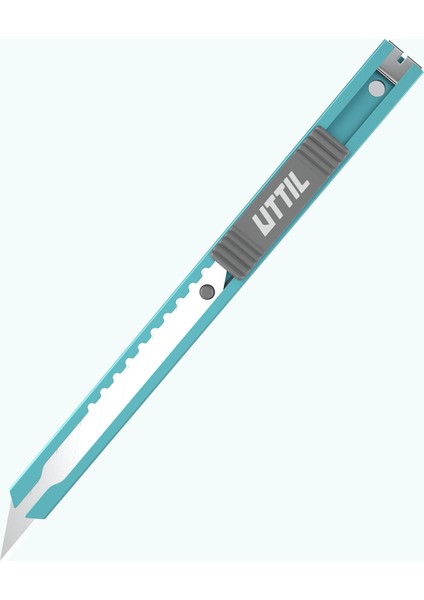PTUK07-30 Uttıl Metal Gövde Süper Ince Cep Tipi Paslanmaz Klipsli 30 Derece 9 mm Maket Bıçağı