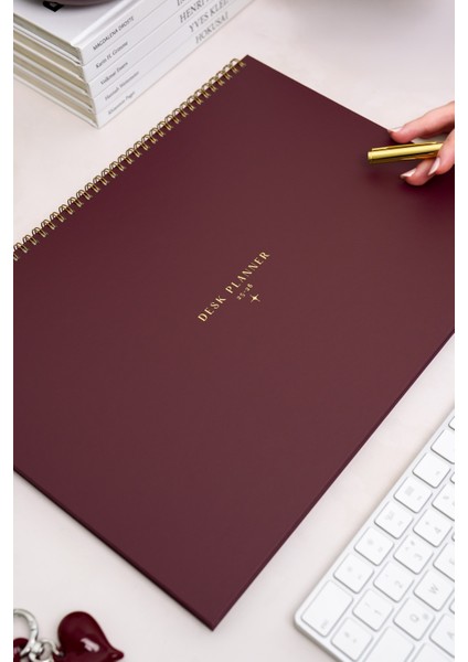 2025-2026 16 Aylık Akademik Masaüstü Planlayıcı Takvim 25X35 cm - Bordo