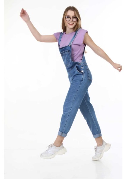 Kadın Askılı Denim Kot Tulum fırsatları