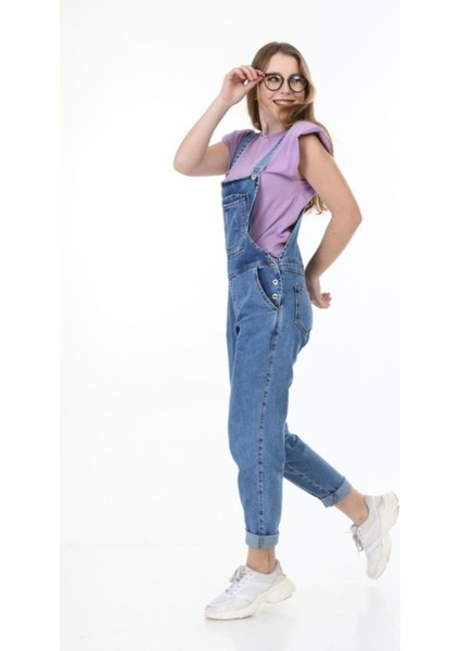 Kadın Askılı Denim Kot Tulum indirimleri