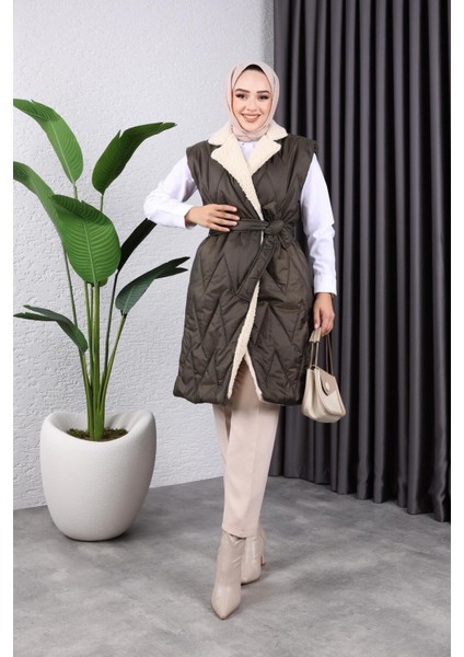 Kadın Kürklü Kapitone Yelek