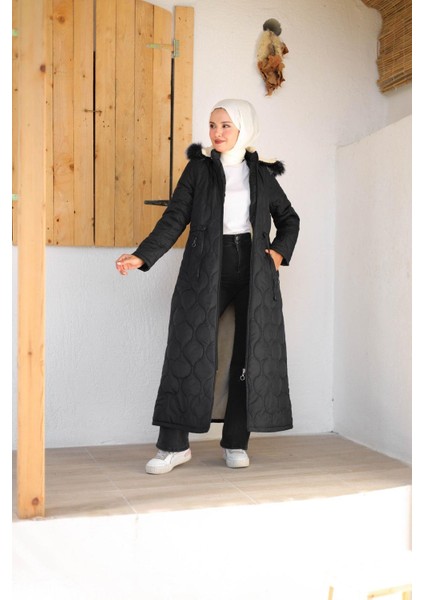 Kadın Tam Kürklü Kapüşonlu Kapitone Mont fiyatları