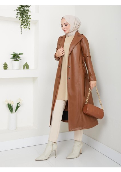 Kadın Astarlı Deri Trençkot fırsatları