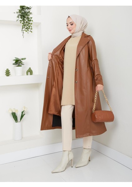 Kadın Astarlı Deri Trençkot indirimleri