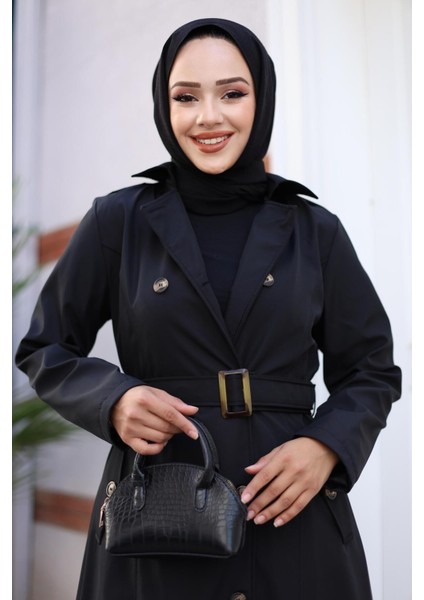 Kadın Düğmeli Kemerli Trençkot modelleri
