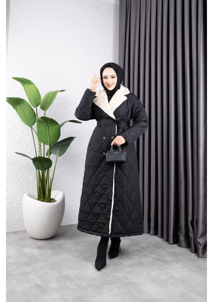 Kadın Astarlı Yandan Içi Kürklü Kapitone Uzun Mont fiyatları