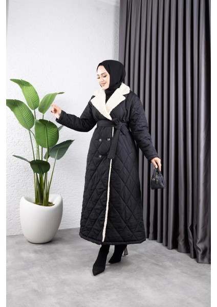 Kadın Astarlı Yandan Içi Kürklü Kapitone Uzun Mont indirimleri