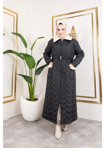 Kadın Içi Tam Kürklü Cep Detaylı Kapitone Mont fiyatları