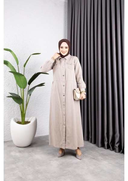 Kadın Düğmeli Pamuk Gabardin Kap modelleri