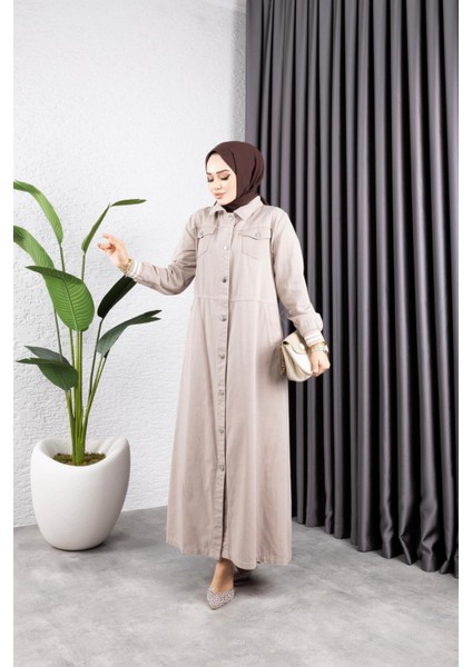 Kadın Düğmeli Pamuk Gabardin Kap fırsatları