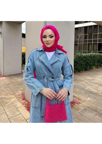 Kadın Düğmeli Kot Trençkot fırsatları