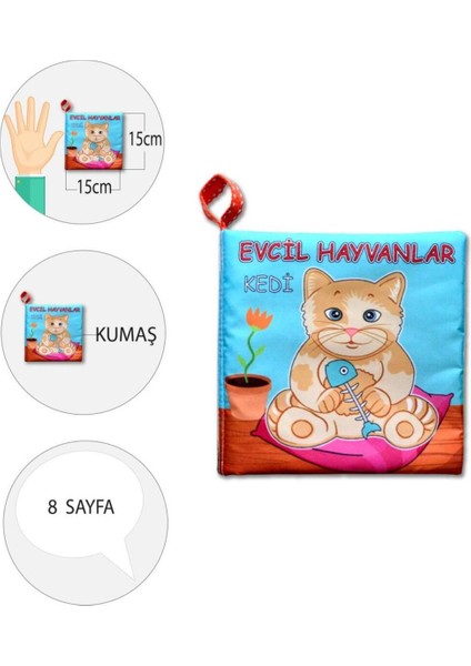 Elite Evcil Hayvanlar Sessiz Kumaş Kitap T110 - Bez Kitap , Eğitici Oyuncak , Yumuşak ve Hışırtılı 1 Adet indirimleri