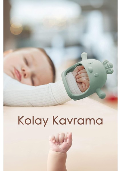 Elite Silikon Bebek Diş Kaşıyıcı - Diş Kaşıma Eldiveni Yenidoğan Dişlik Yeşil 1 Adet fırsatları