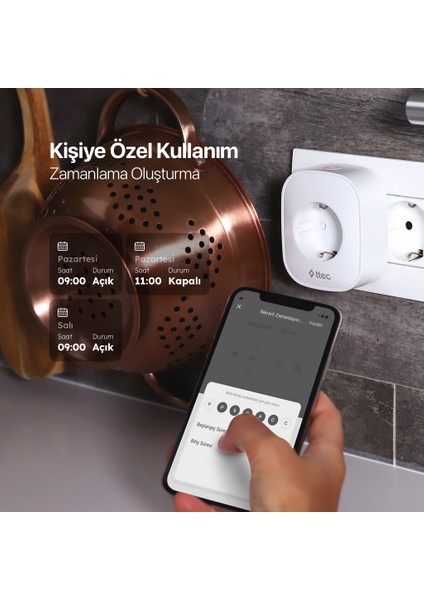 Akım Korumalı 16A Wi-Fi Akıllı Priz