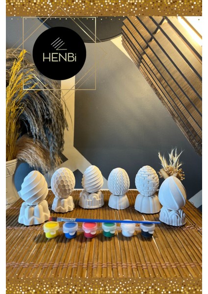 Elite Desenli Yumurta (3d) Taş Boyama Paskalya Yumurtası Egg Taş Boyama Seti Çocuk Gelişimi Etkinlik 1 Adet