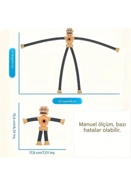 Elite Esnek Robot Oyuncak - Bükülebilir, Vakumlu Kollar ve Bacaklar ile Eğlenceli Yaratıcı Figür 1 Adet