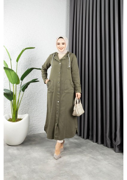 Kadın Düğmeli Cepli Gabardin Kap fiyatları