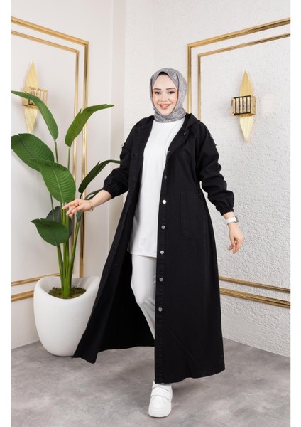 Kadın Düğmeli Cepli Gabardin Kap modelleri