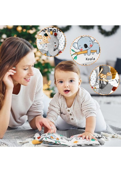 Elite Zilli Hışırtılı Bebek Kitabı 3D Montessori Yıkanabilir Bez Kitap Tavşan 1 Adet