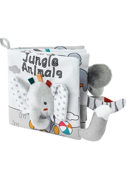 Elite Hışırtılı Bebek Kitabı 3D Montessori Yıkanabilir Bez Kitap Fil 1 Adet