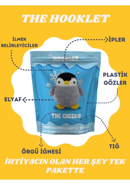 Elite The Cheeku, Penguen Amigurumi Tığ Kiti, Tığ Işi Amigurumi, Amigurumi Örgü Seti, Örgü Kiti 1 Adet fiyatları