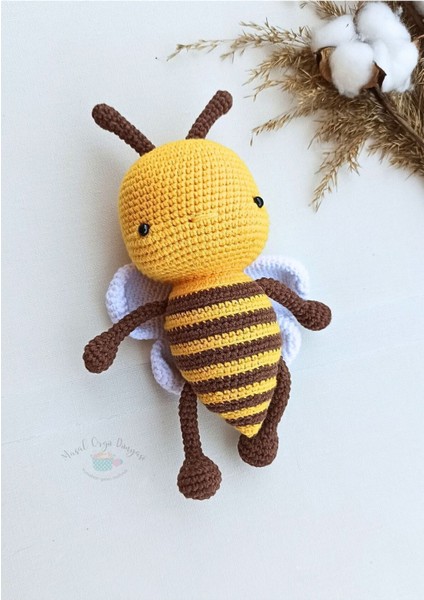 Elite Arı Vız Vızz- Harika Hayvanlar Serisi Doğal Amigurumi Oyuncak (22 Cm) 1 Adet