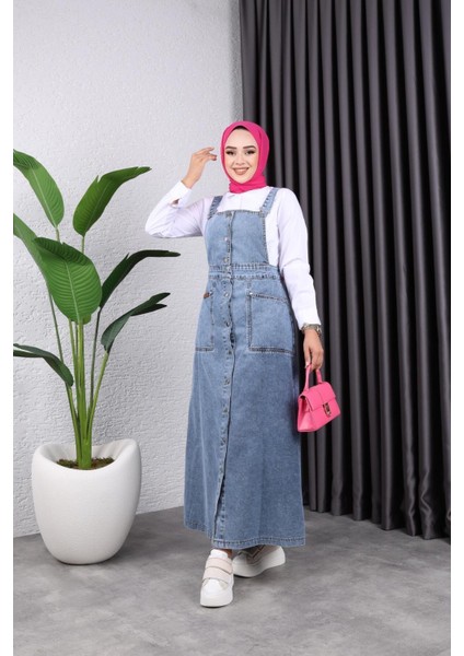 Kadın Kar Yıkamalı Kot Salopet fiyatları