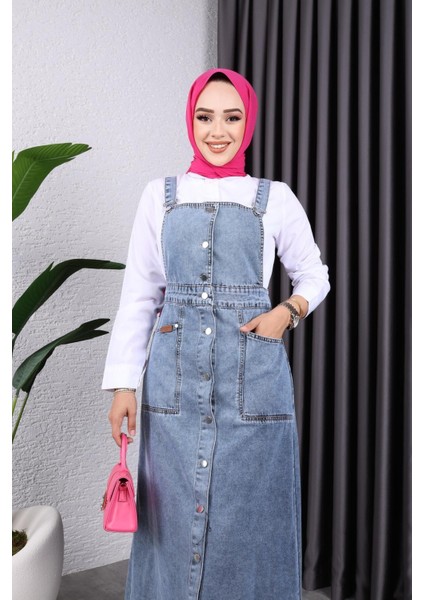 Kadın Kar Yıkamalı Kot Salopet indirimleri