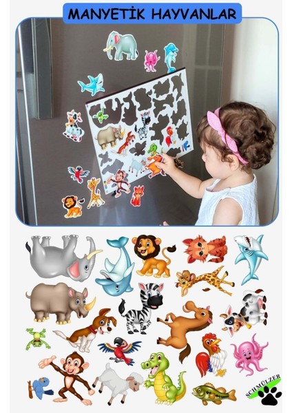 Elite Buzdolabı Eğitici 3' Lü Set Manyetik Hayvanlar / Meyveler/puzzel - Bultak Şablon Aktivite 1 Adet