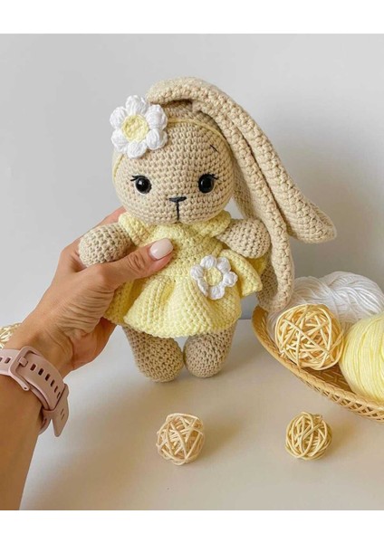 Elite Amigurumi Uzun Kulaklı Tombik Tavşan Papatya 1 Adet fiyatları