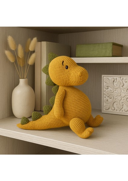Elite El Örgüsü Amigurumi Dinozor, %100 Pamuk Iplikten, 35 Cm, Sevimli El Yapımı Oyuncak 1 Adet fırsatları