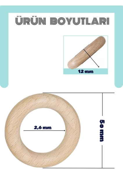 Elite Ahşap Diş Kaşıyıcı Halka 5 cm 5 Adet 1 Adet fiyatları