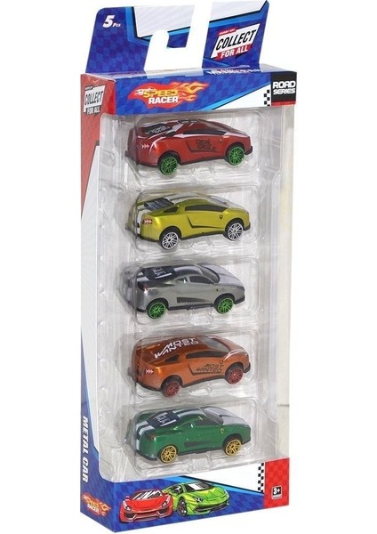 Elite Toy-26 Toysan, Speed Racer 5'li Metal Araba Seti 1 Adet