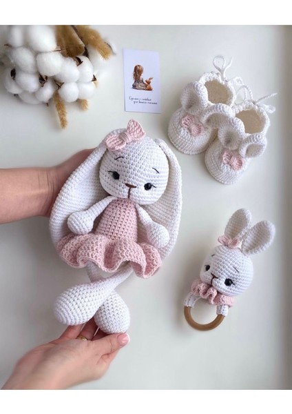 Elite Amigurumi Rapunzel Tavşan 3lü Set 1 Adet
